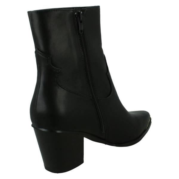 Spot On Ladies Spot On Mid Cuban Heel Cowboy Ankle Boots F51228