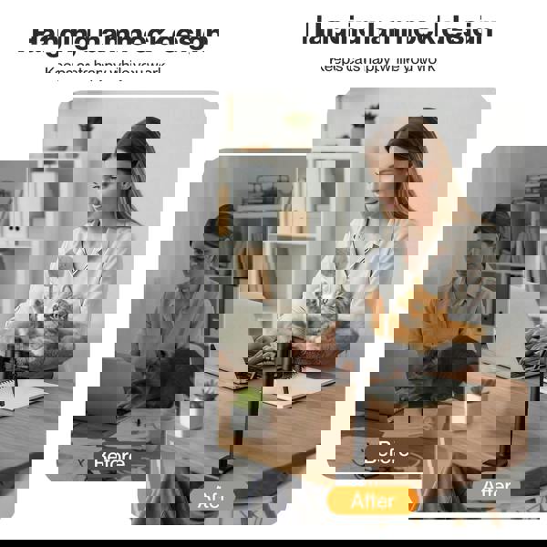 Skylos Cat Bed for Desk 360° Rotating Hammock Adjustable Height Plush Mesh Grey