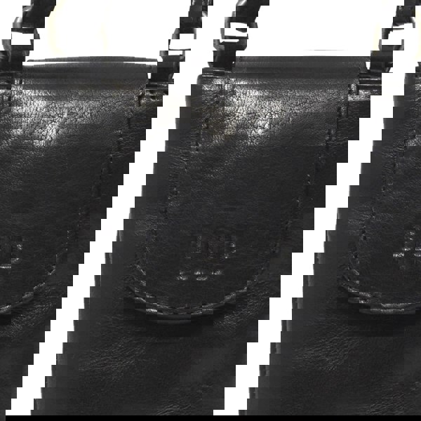 Real Hide Bags 'THEA' Black Polished VT Real Leather Mobile Phone Crossbody Bag