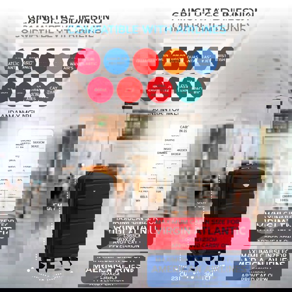 Flight Knight 56x36x23cm Virgin Max. Size Cabin case carry on suitcase