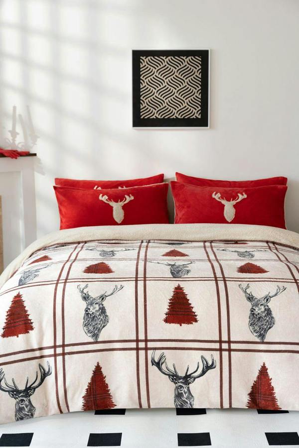 Stag Teddy Red Duvet Cover Set
