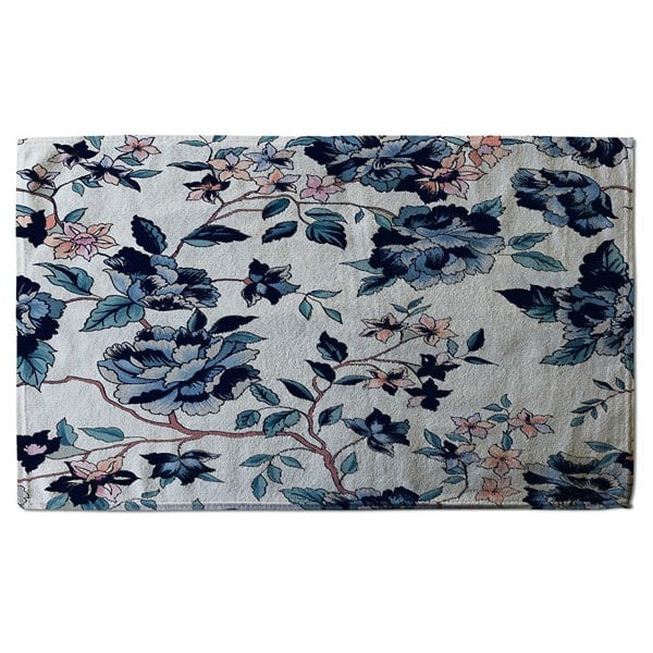 Benjamin Tate Design Blue Flower Illustrations (Bath Towel)