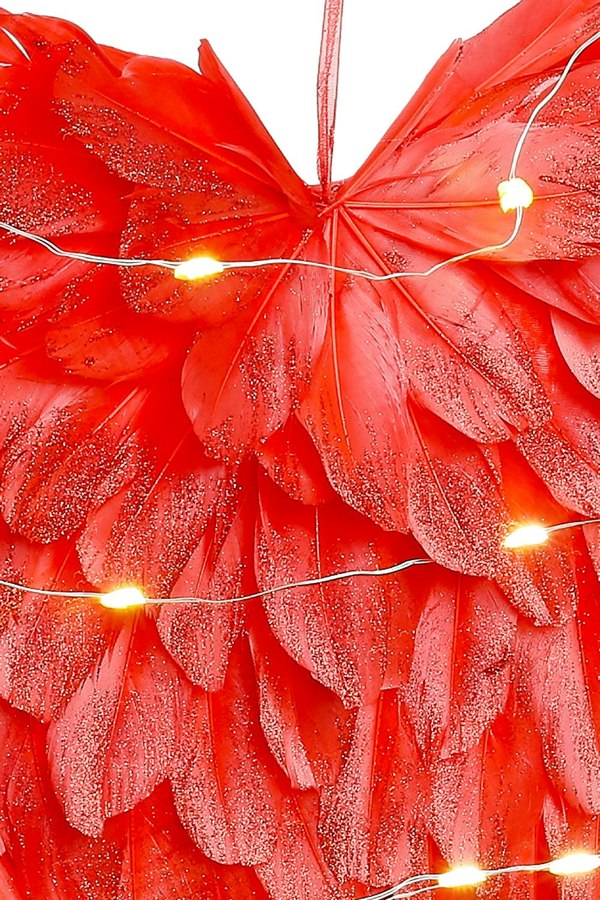 Living and Home LED Light Red Feather Creative Hanging Ornament