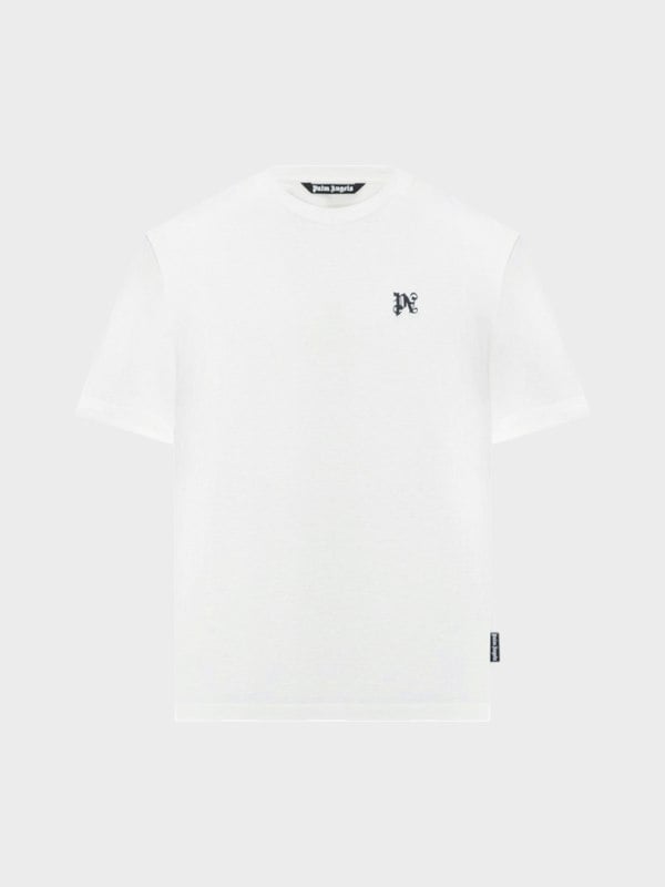 Palm Angels Logo Monogram Shirt White/Beige - Mens