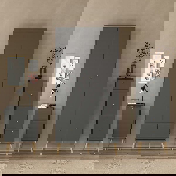 Furniture To Go Cumbria Chest 5 Drawers Dark Grey