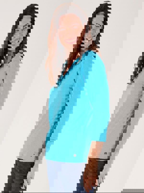 PennyPlain High Back V-neck Top - Lagoon