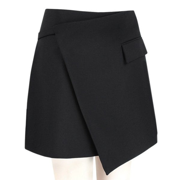 A Stella McCartney wrap mini skirt in a wool and mohair blend fabric