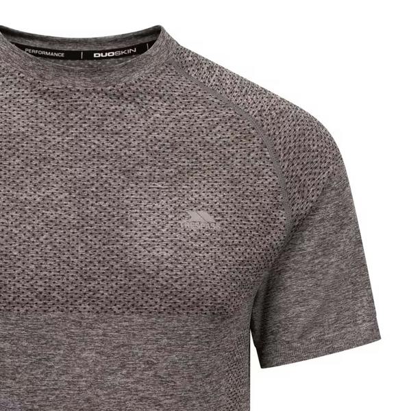 Trespass Mens Troye Seamless Active Top - Storm Grey Marl - 