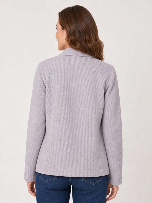 TIGI Cable Rib Zip Through Top