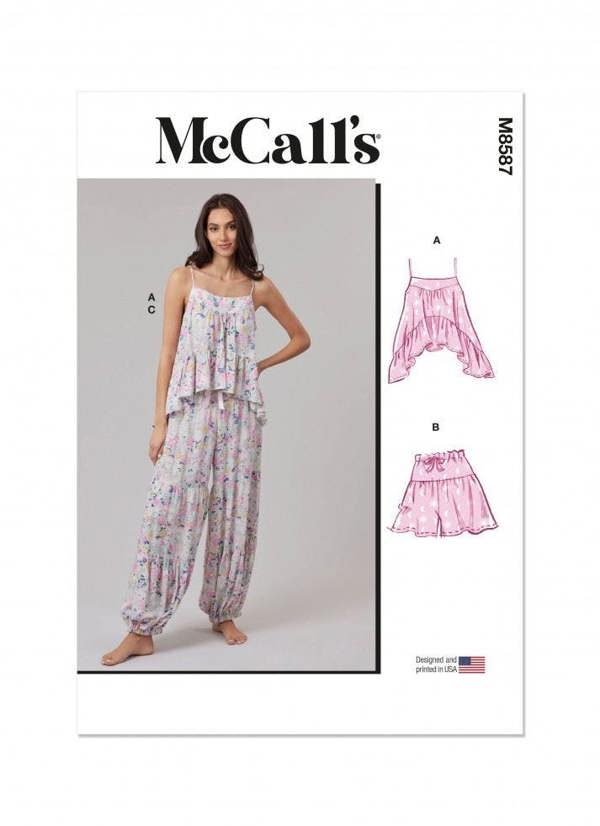 McCalls 8587 Paper Sewing Pattern – Women's Top, Shorts & Trousers, Size XS-XXL, Easy
