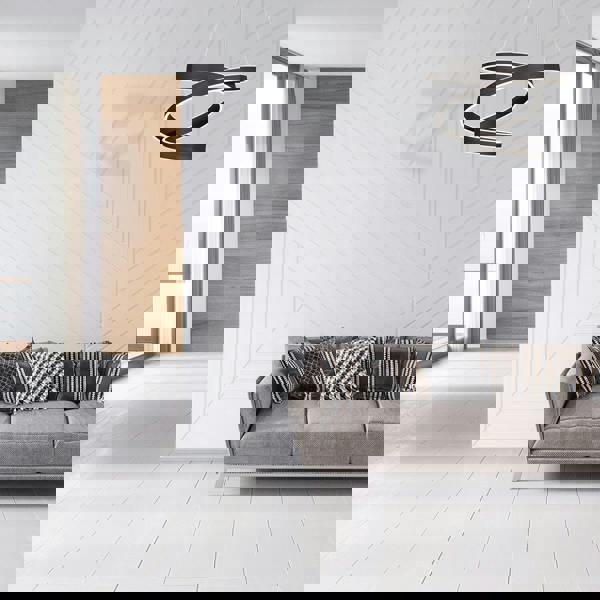 Milagro Andromeda LED Pendant Lamp In Black Flowing Design