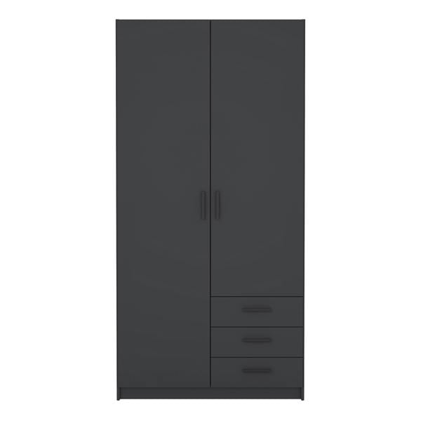 Furniture To Go Sprint Wardrobe with 2 Doors + 3 Drawers in Matt Grey