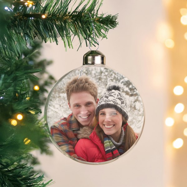 Personalised Memento Company Personalised Photo Upload Glass Bauble