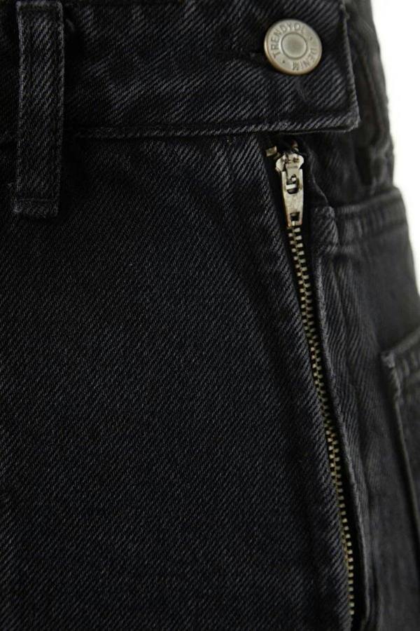 WOVCOR Denim Short Skirt with Slit