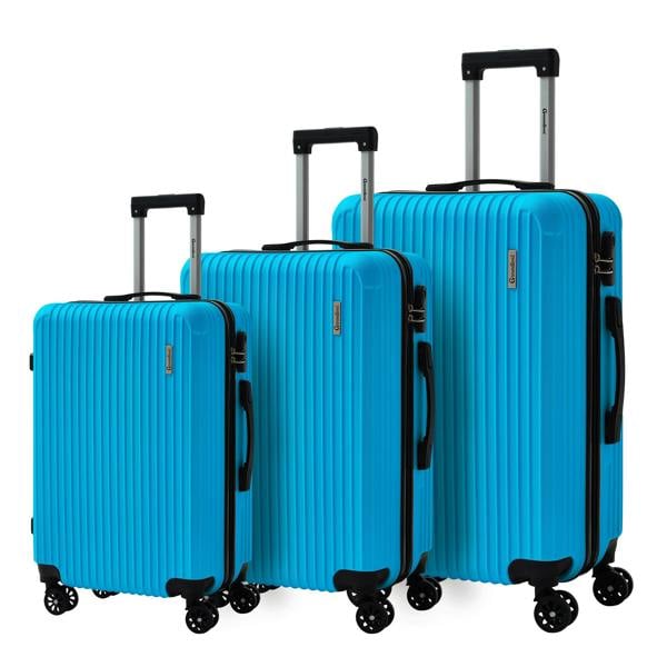 Groundlevel Cosmic Hard Shell 3 Piece Suitcase Luggage Set - Teal