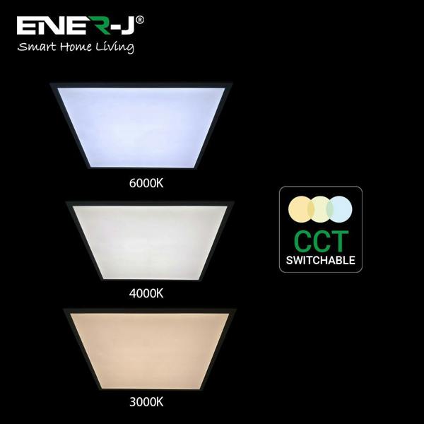 ENER-J 60x60 Slim Backlit LED Panel with CCT switch, Flicker Free Driver (2pc Pack)