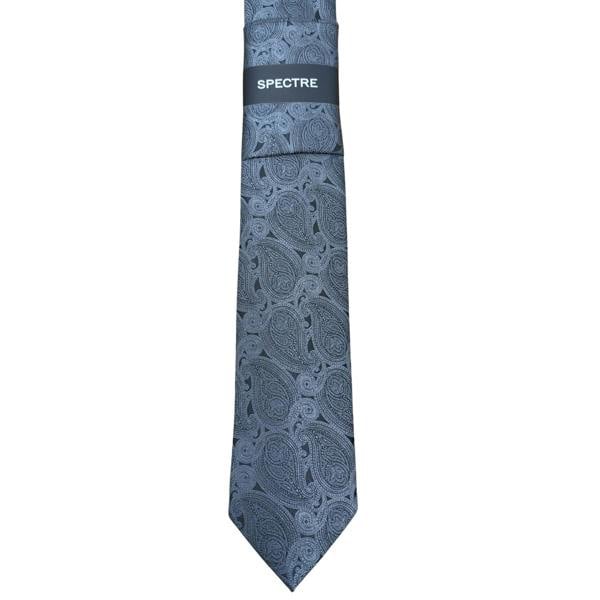 SPECTRE -  Dual Colour Paisley Tie - Black/Silver