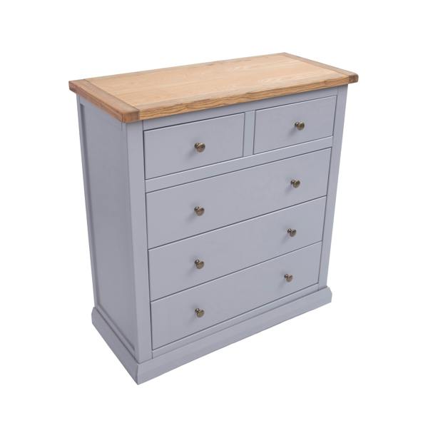 Cabinet Bits Rocca 5 Drawer Chest of Drawers Brass Knob