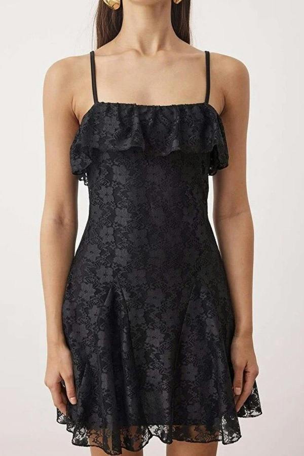 WOVCOR A-line Lined Strappy Mini Dress