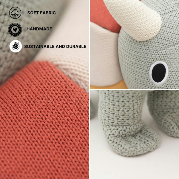 CROCHETTS Large triceratops plush with auxiliary seat for children 4050