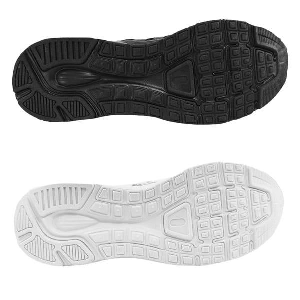 Mesh Top Lace-Up School Trainers (Senior) – Non-Marking White & Black - Optimum