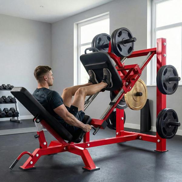 SPORTNOW Leg Press Machine with Wheels, Adjustable Leg Extension Machine - Leg Press Machine - 1 - 185L x 120W x 140H cm
