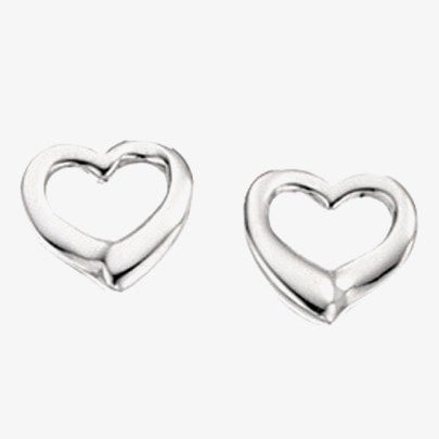 T. H. Baker Silver Open Heart Studs GK-E2102