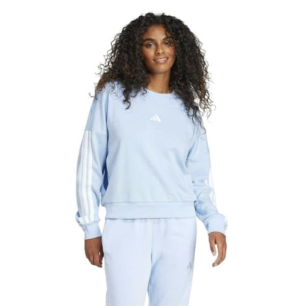 Adidas Womens/Ladies Studio Lounge 3 Stripes Loose Fit Sweatshirt - Medium Grey - 