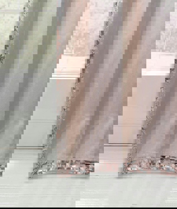 Catherine Lansfield Crushed Velvet Fully Lined Eyelet Curtains Blush
