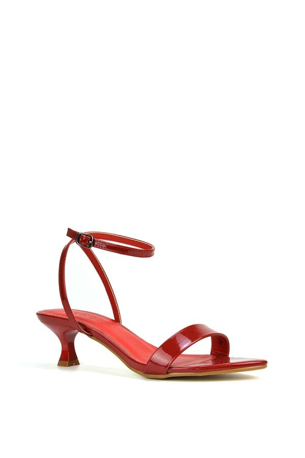 XY LONDON Kitten Low Heel Strappy Sandal Two Part Heeled Shoes