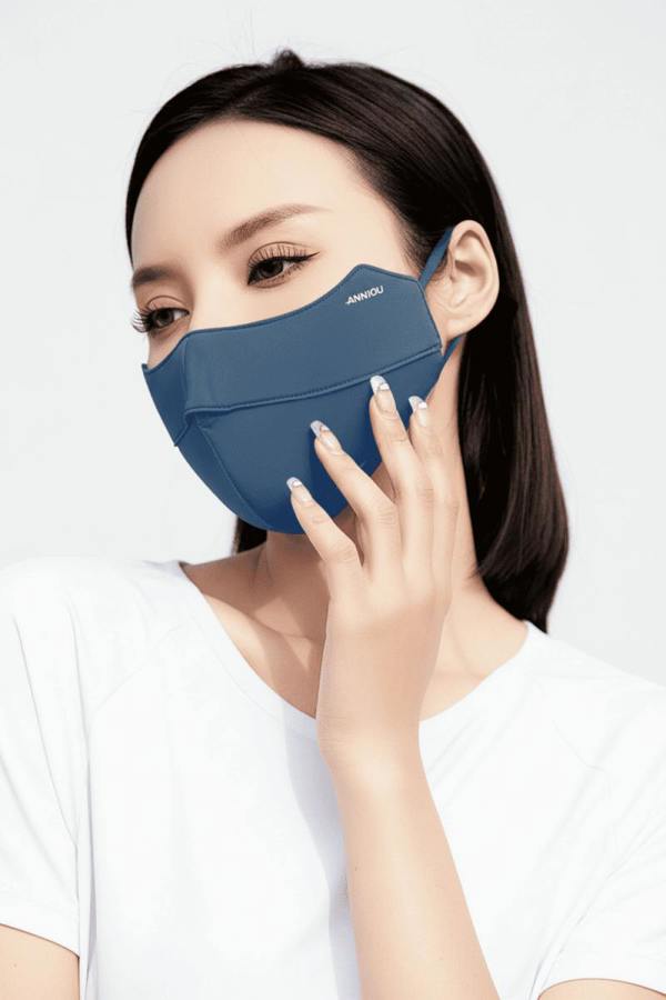 Anniou UV Silk Face Mask - Gray Blue