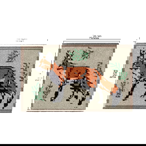 JVL Eco-Friendly Latex Backed Coir Entrance Doormat, 45x75cm - Fox