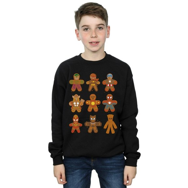 Marvel Boys Avengers Christmas Gingerbread Sweatshirt - Black