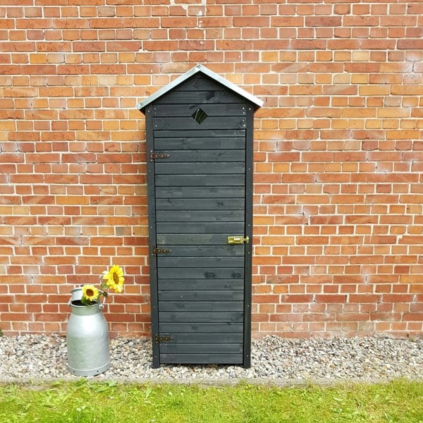 Promex Deluxe Anthracite Shed Store Apex Roof Tool Storage Shed with door