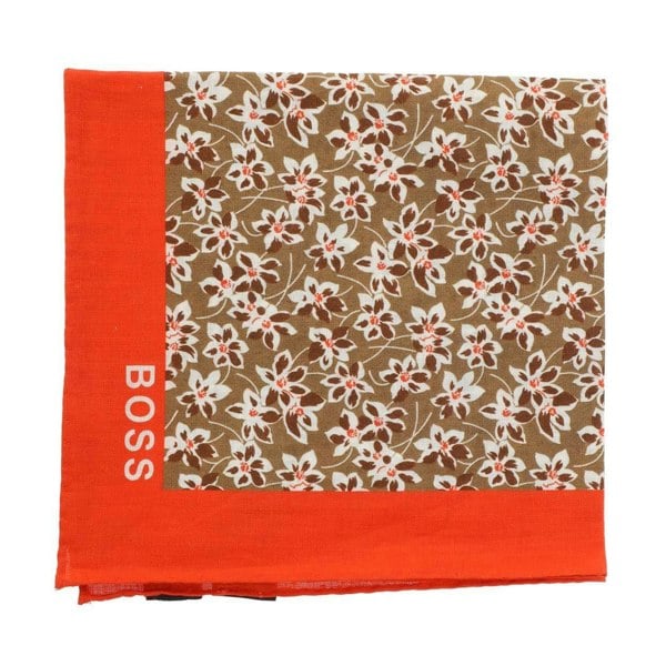 Hugo Boss Mens Printed Pocket Square - Beige