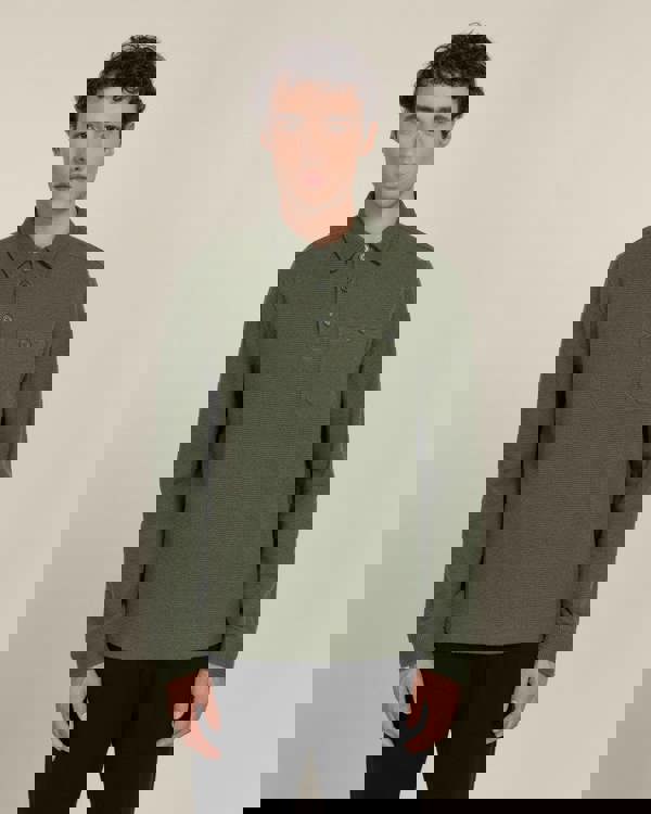 Larsson & Co Aarhus - Textured Long Sleeve Polo Shirt