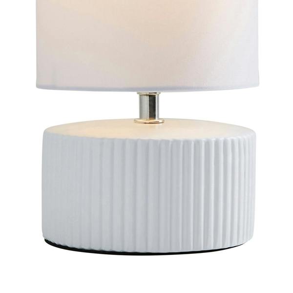 Pagazzi Lighting Linden White Ribbed Ceramic Table Lamp