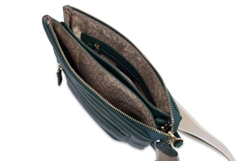 SADDLER Ellen Leather 3-Section Zip-Top Crossbody bag  - Handmade by Saddler