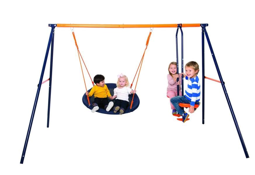 Hedstrom Nebula Playground Sets - Glider & Tyre Swing - Steel Frame