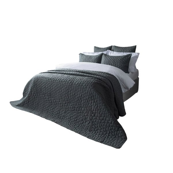 Belledorm Porto Pebbled Bedspread - Deep Charcoal