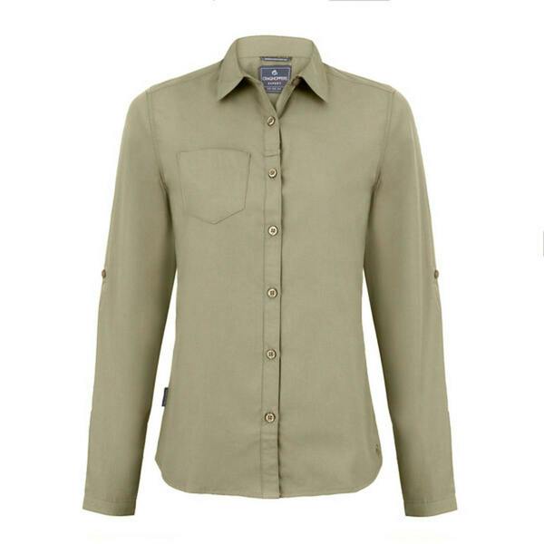 Craghoppers Womens/Ladies Expert Kiwi Long-Sleeved Shirt - Pebble