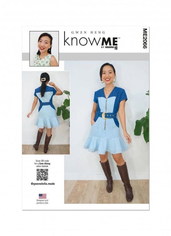Know Me Sewing Pattern 2066, Dresses for Women, H5 (6-8-10-12-14) - Intermediate