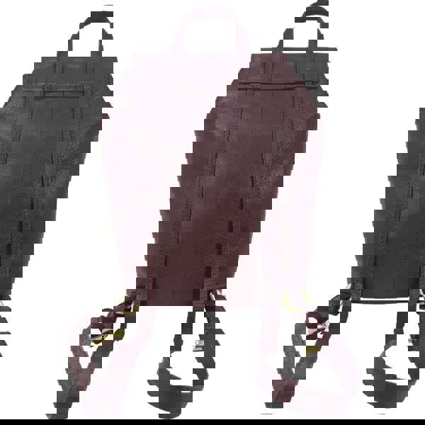 Assots London 'JERMYN' Classic Burgundy Full Grain Leather Flap-over Backpack