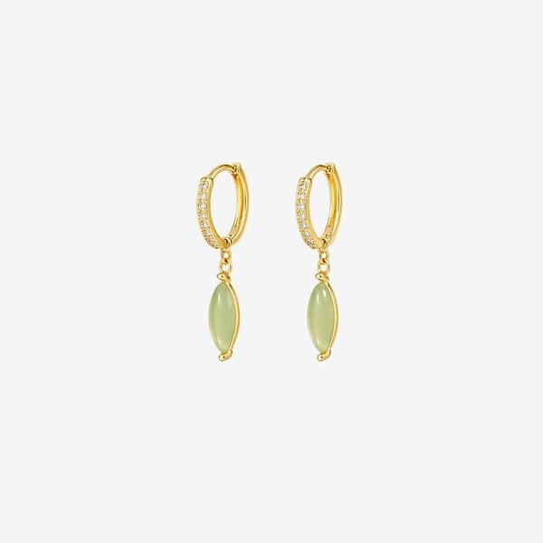 Uchi & Soto Nekomeishi Green Cats Eye Earrings