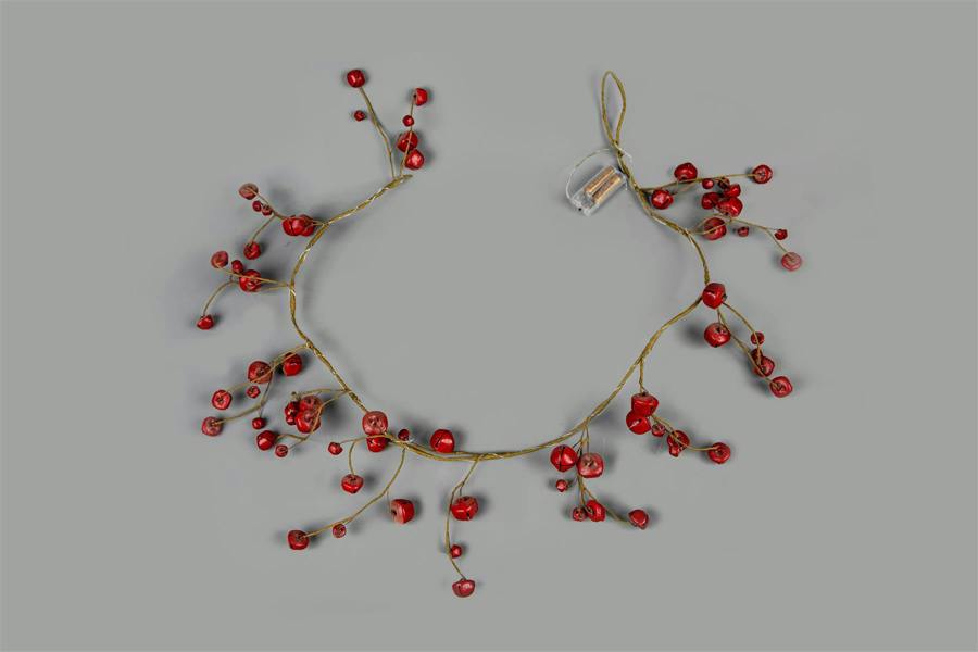 15cm Pre-Lit Hanging Garland Decorations Red Bells with 20 Warm White LEDs image 4