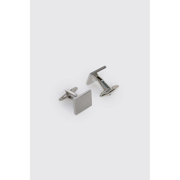 Limehaus Silver Square Textured Cufflinks