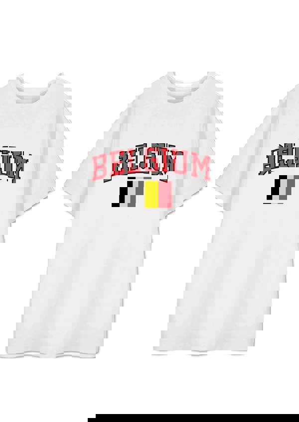 Show Me The Merch Unisex Kids White Belgium Short Sleeved T-Shirt