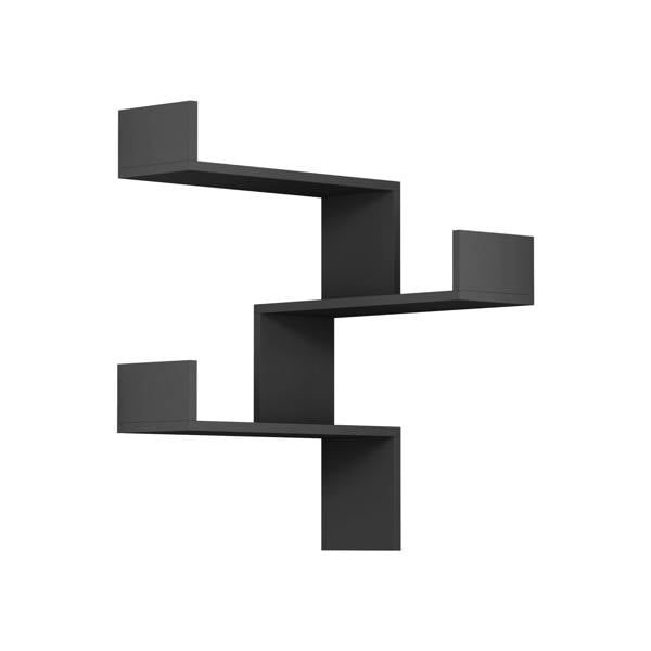 Decortie Luksa Modern Wall Shelf Bookcase Wall Mounted Corner Zigzag Design 60cm