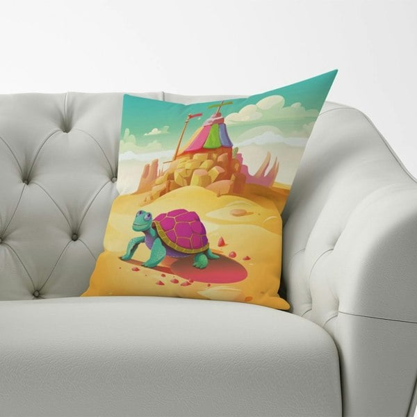 Warren Reed Turtle On A Beach Holiday Cushions