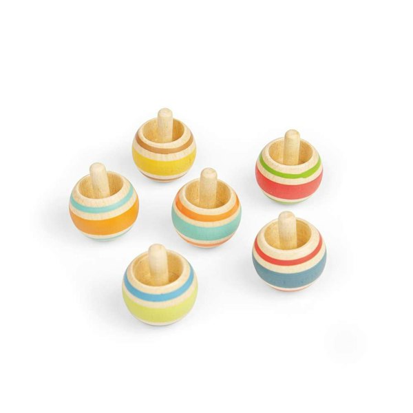 Bigjigs Toys Spinning Tops (Pk 6)